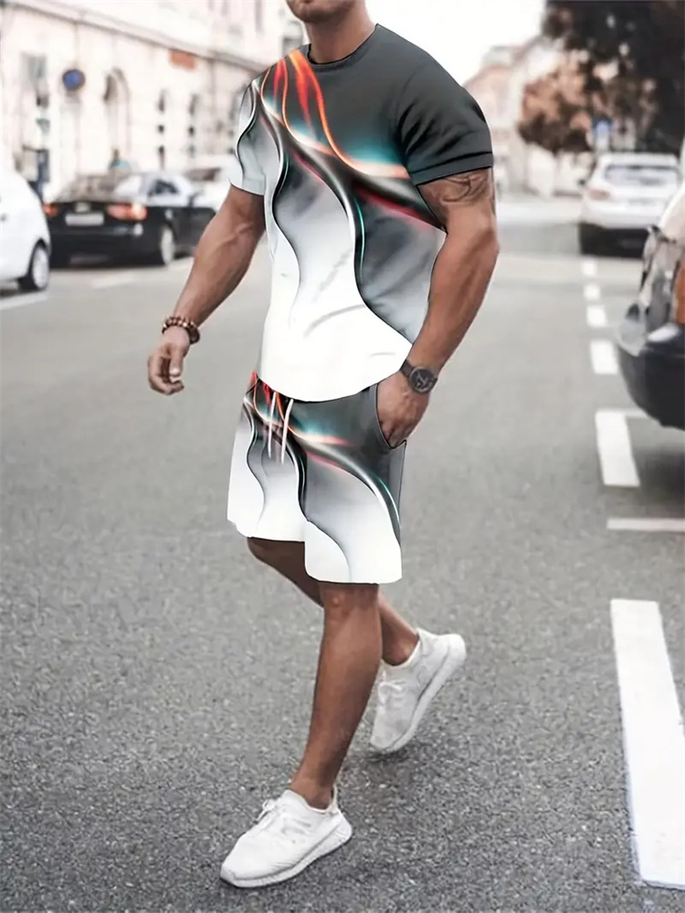 Men Women Gradient Texture T-s - Running Gear Woman 评论和价格