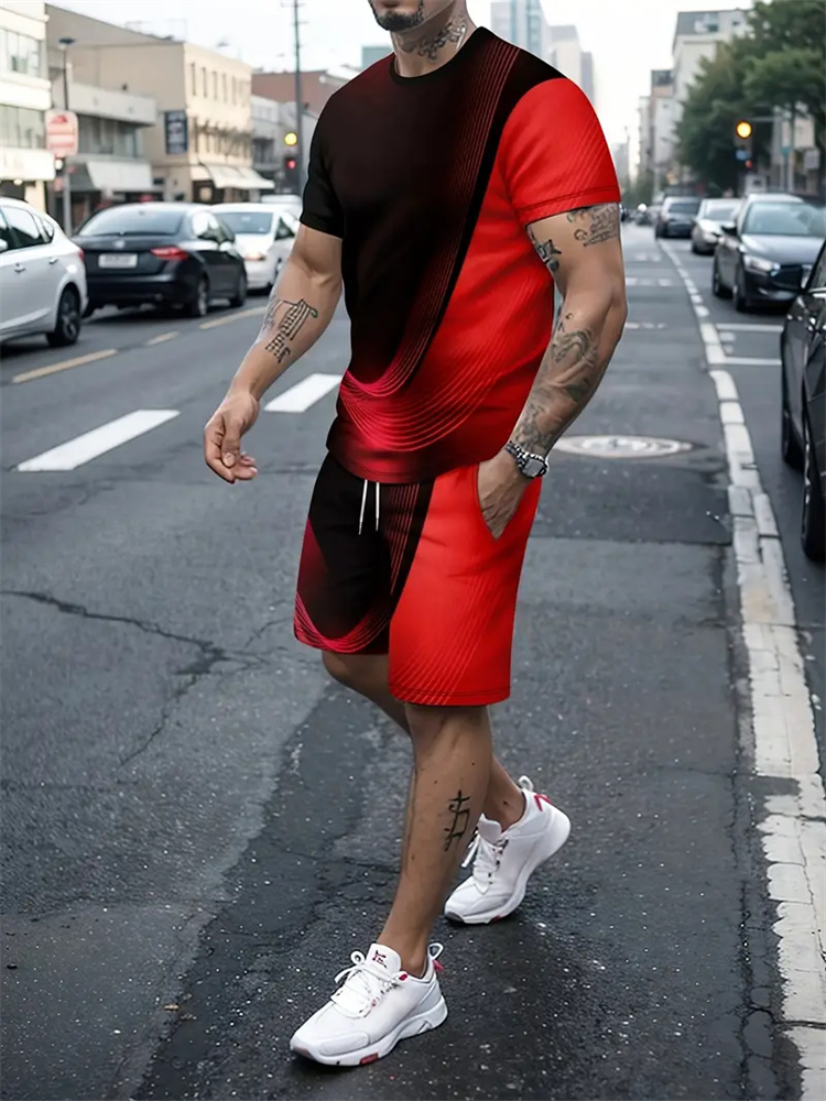 Men Women Gradient Texture T-s - Running Gear Woman 评论和价格