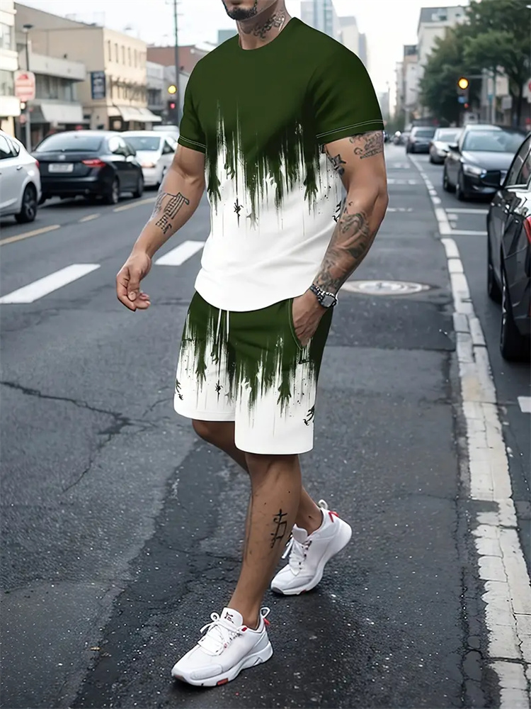 Men Women Gradient Texture T-s - Running Gear Woman 评论和价格