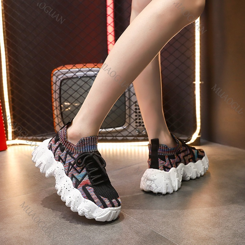 Women Chunky Sneakers Breathab - Running Gear Woman 评论和价格