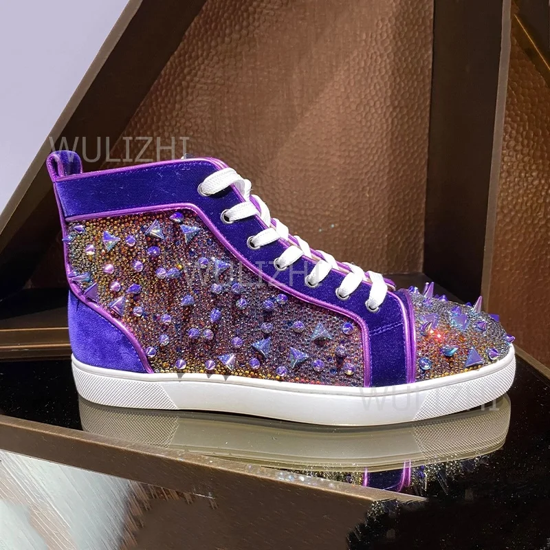 Dark Purple Crystal Rivet Men  - Running Gear Woman 评论和价格
